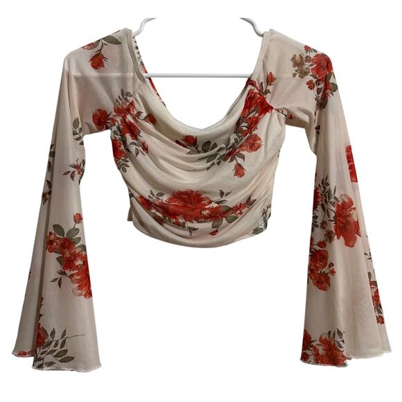 SHEIN small US 4 floral boho crop top - Picture 1 of 4